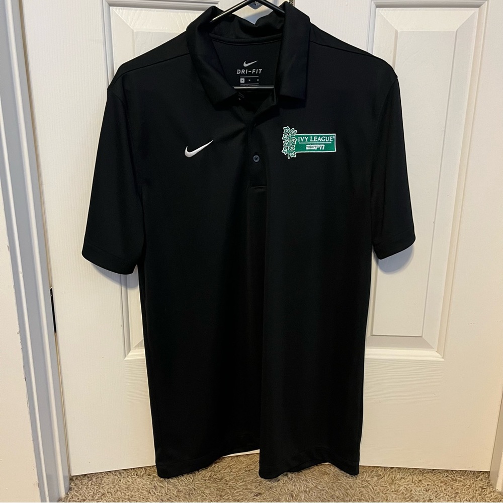 New Nike Dry Fit Black Ivy League ESPN Polo Shirt Sz Medium M